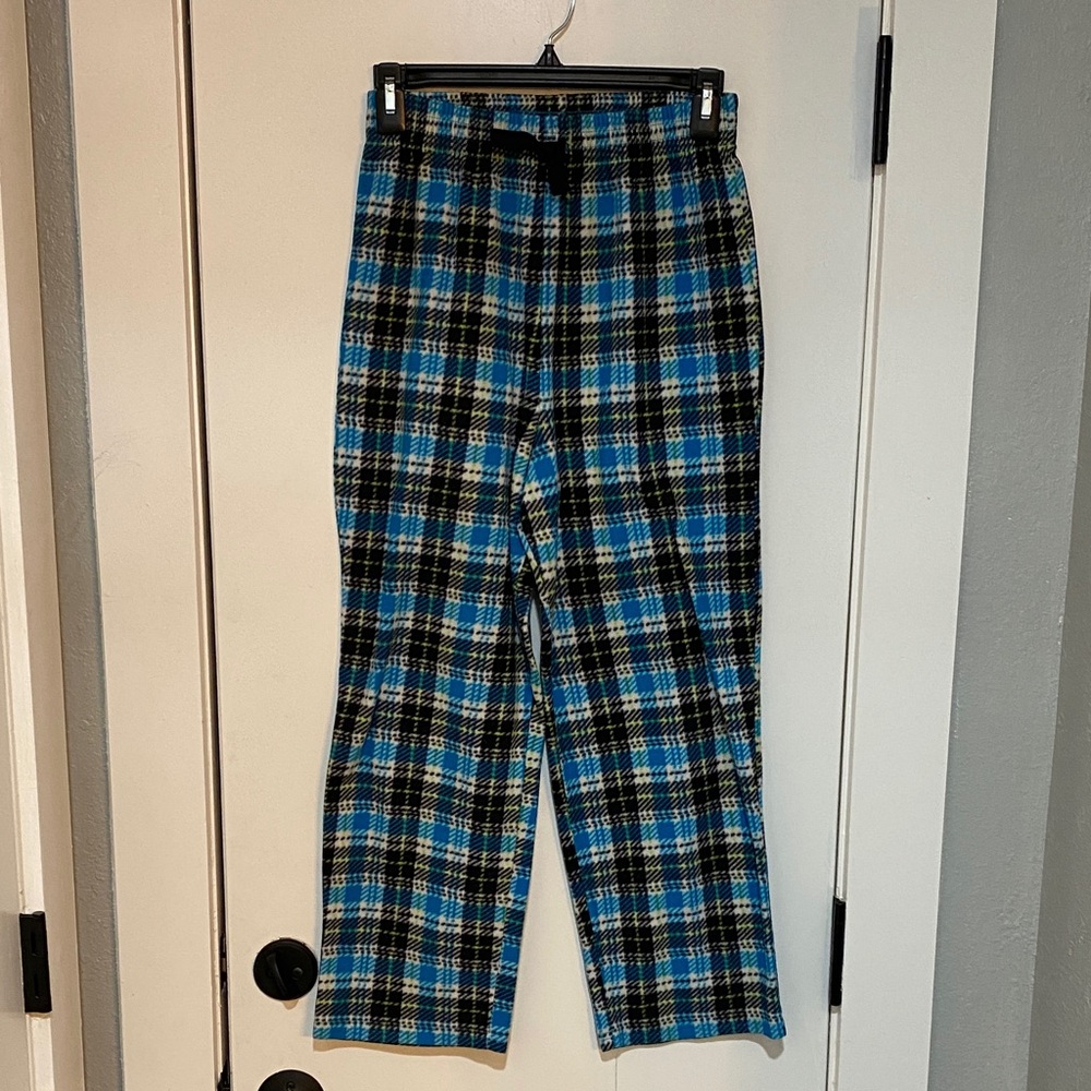 Blue and Black Plaid Men's Pants